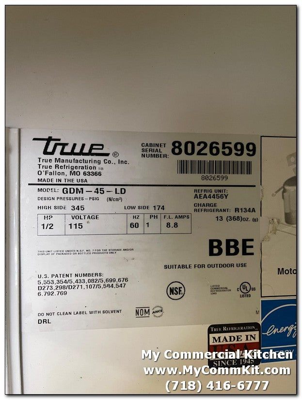 USED True GDM-45-HC-LD 2 Door Glass Merchandiser