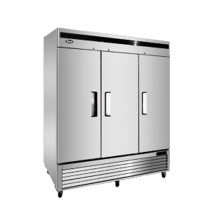 MBF8508GR — 82"-Wide Bottom Mount Solid Three-Door Reach-in S/S Refrigerator