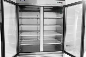 MCF8703ES — 55"-Wide Two (2) Glass Swing-Door S/S Bottom-Mount Merchandiser Freezer