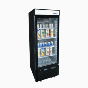 MCF8726GR — 25"-Wide One (1) Glass-Door Black Cabinet Bottom-Mount Merchandiser Refrigerator, 64" Height