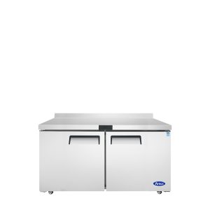MGF8410GR — 60" Double-door Stainless Steel Worktop Refrigerator with Backsplash