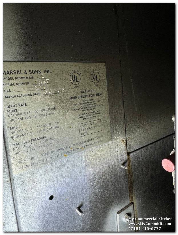 USED Marsal and Son MB-42 Stacked Brick Pizza Oven, NG