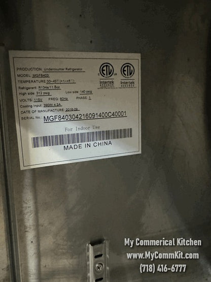 USED Atosa 60-inch Wide Undercounter Refrigerator, MGF8403