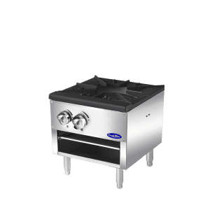 Estufa de gas ATSP-18-1L de acero inoxidable resistente de 45 cm de ancho, versión baja