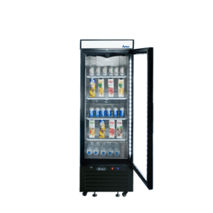 MCF8726GR — 25"-Wide  One (1) Glass-Door Black Cabinet Bottom-Mount Merchandiser Refrigerator, 64" Height