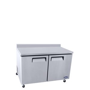 MGF8410GR — 60" Double-door Stainless Steel Worktop Refrigerator with Backsplash