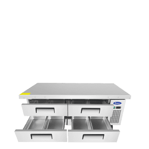 MGF8453GR — 72" Four-Drawer Stainless Steel Chef Base Refrigerator
