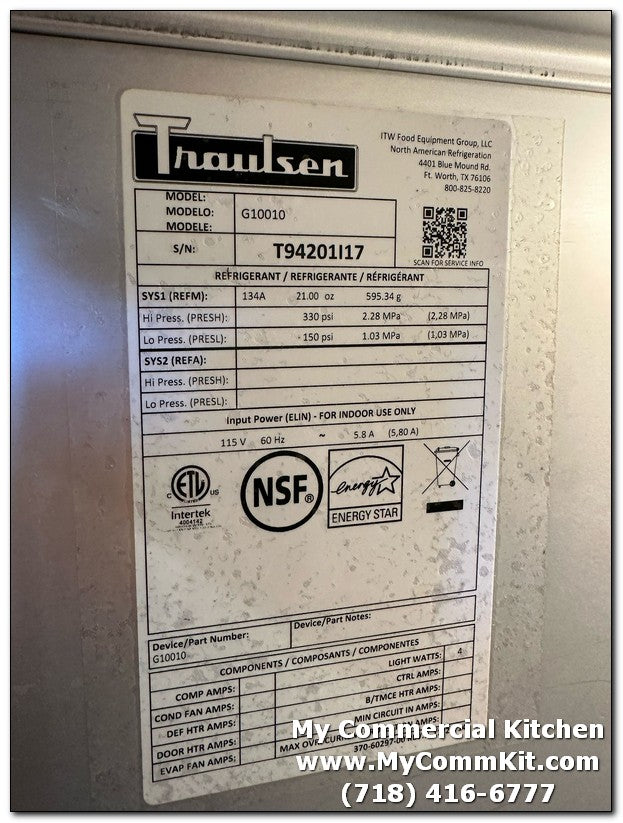 USED Traulsen G10010 30" Solid Door Refrigerator